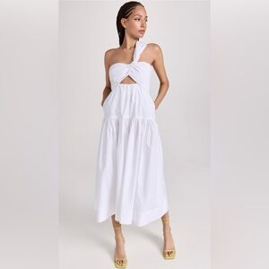 A.L.C. Aubry One Shoulder Midi Dress White Poplin NWT